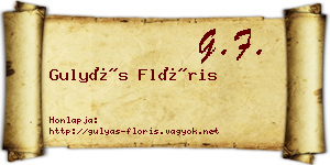 Gulyás Flóris névjegykártya